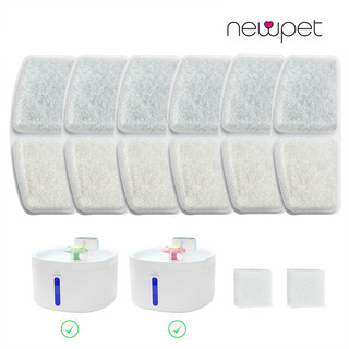 Filtros de substituição para dispensador de fonte de água de aço inoxidável newpet com sistema de filtragem de 6 camadas, 6 pacotes