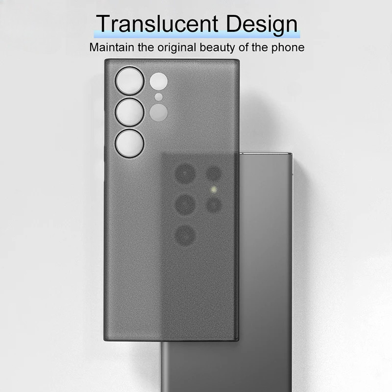 Ultrafino 0.3mm À Prova De Choque Transparente Caso Exterior Para Samsung Galaxy S24 S23 S22 Ultra Plus Cor Sólida Claro Fosco TPU