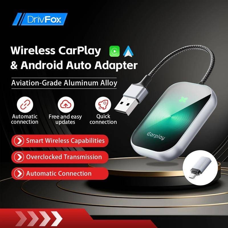 Adaptador Automático Sem Fio CarPlay Android 2 Em 1 USB Tipo C Dongle Plug & Play Conversor De Jogo De Carro Para Com De