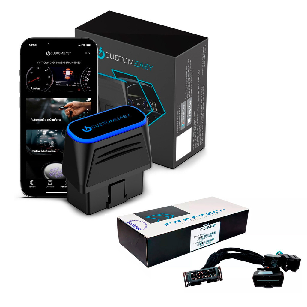 Custom Easy OBDII + Cabo Adaptador FT-OBD-SWG para Carros Jeep by Faaftech em Oferta na Shopee