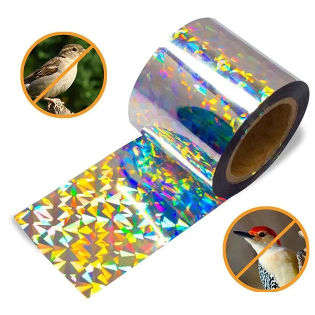 Fita Refletiva Repelente Anti Pombo Pássaros 80 metros 4,8cm