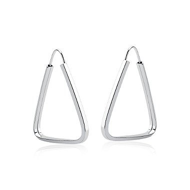 Argola Feminina de Prata 925 Triângulo 22mm