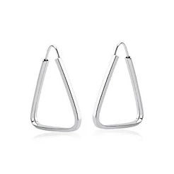 Argola Feminina de Prata 925 Triângulo 22mm
