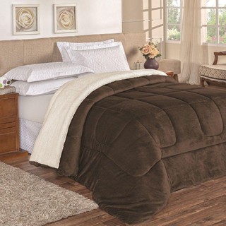 Coberdrom Apollo Solteiro Sherpa Manta Flannel Toque Lã De Carneiro 1 Peça - Tabaco em Oferta na Shopee
