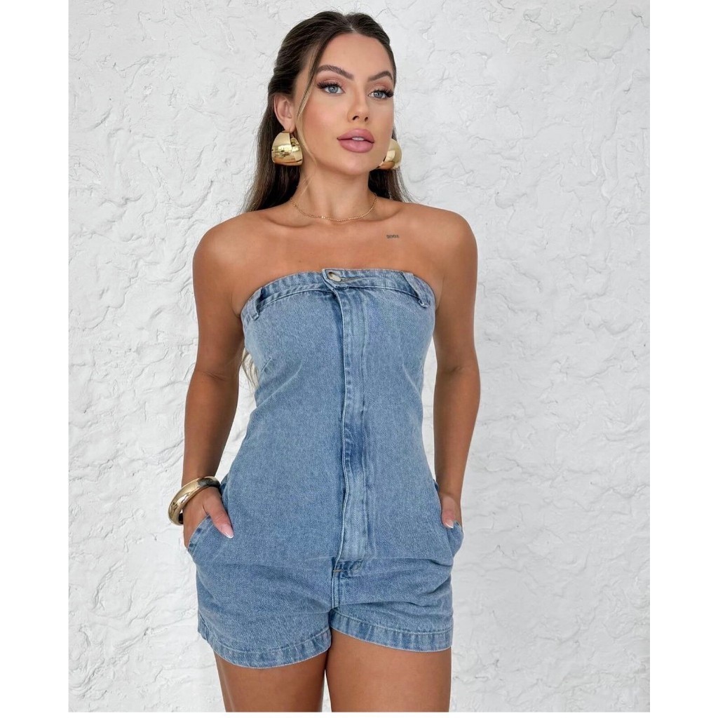 Lukasjeans 3011 3012 Macaquinho Feminino Jeans Macacões Escuro Jardineiras 3011