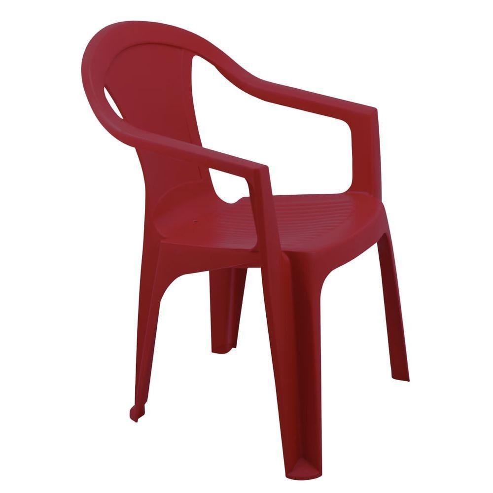 Cadeira Tramontina Ilhabela Empilhável Em Polipropileno Matte Vermelho - Home & Living