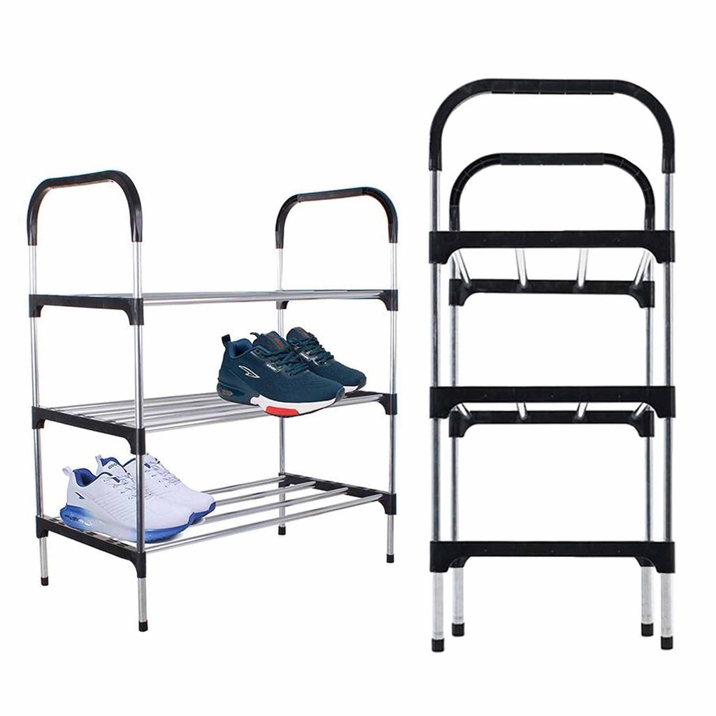 Sapateira Rack Organizador Sapatos Tenis Calçados Prateleiras Desmontavel 3 andares Multiuso Objetos Movel Casa