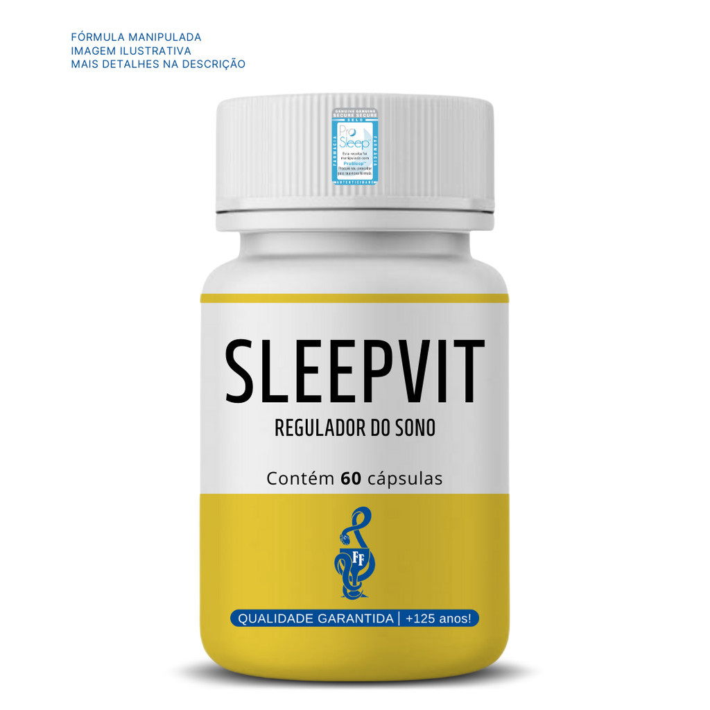 SleepVit 60 CPS - ( Suplemento Alimentar com Melatonina, ProSleep e L-triptofano )