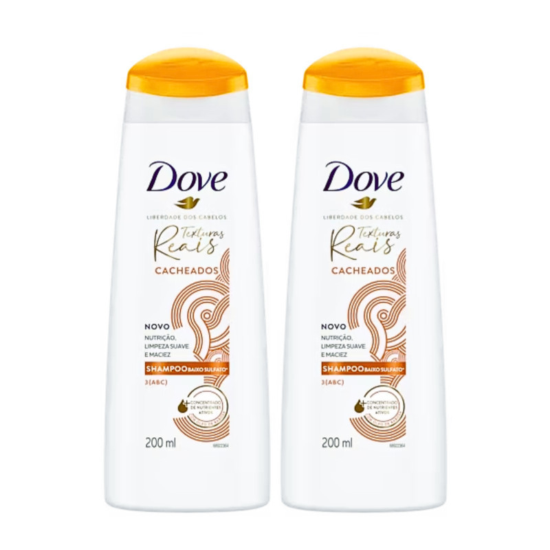 Kit 2 Shampoo Dove Texturas Reais Cacheados 200ml