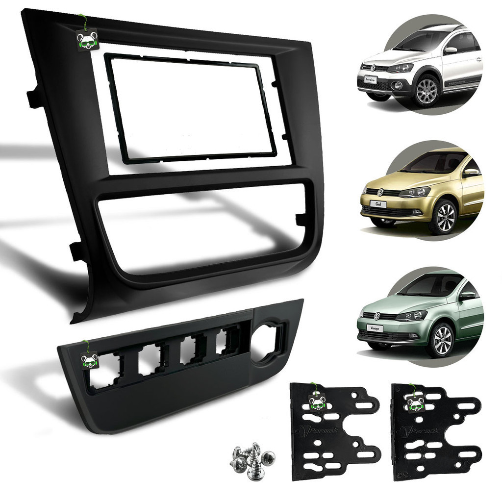 Moldura 7 Pol 2 Din Gol Saveiro Voyage G6 Difusor Ar Botao em Oferta na Shopee