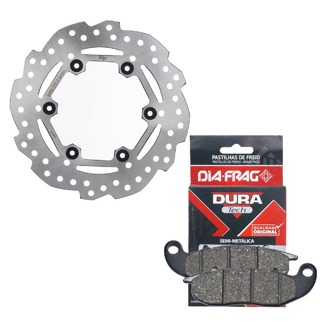 Disco de Freio Dianteiro Adv 150 Abs 2009 A 2024 + Pastilhas Diafrag (Semimetálica) em Oferta na Shopee