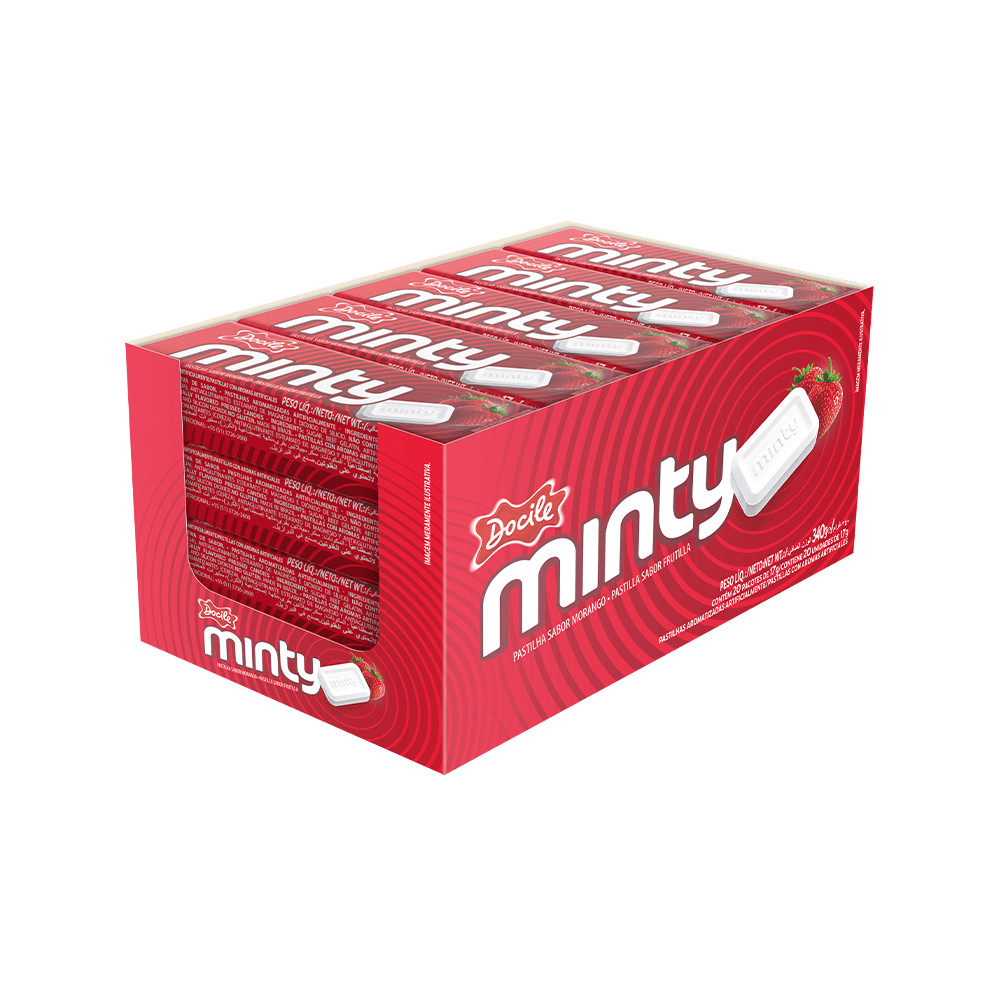 Pastilha Minty Morango com 20un de 17g cada - Docile - Food & Beverages