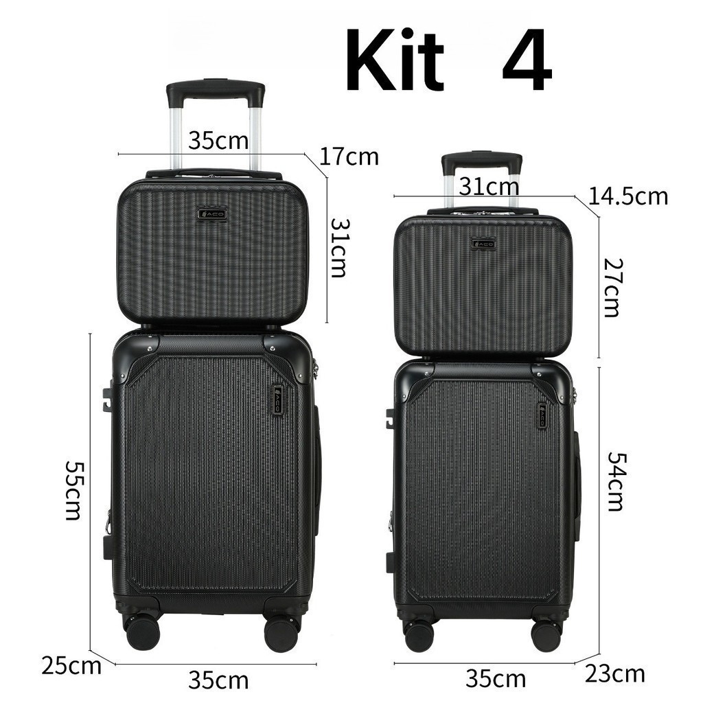 Kit Conjunto de 4 Malas de Viajem G/M/P/PP em Oferta na Shopee