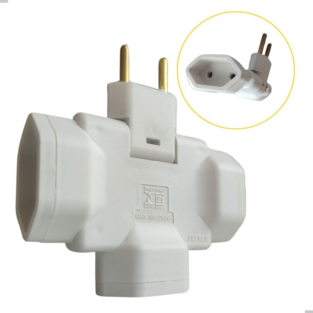 Adaptador Articulado Plug Benjamin T Tomada Selo INMETRO 10A em Oferta na Shopee