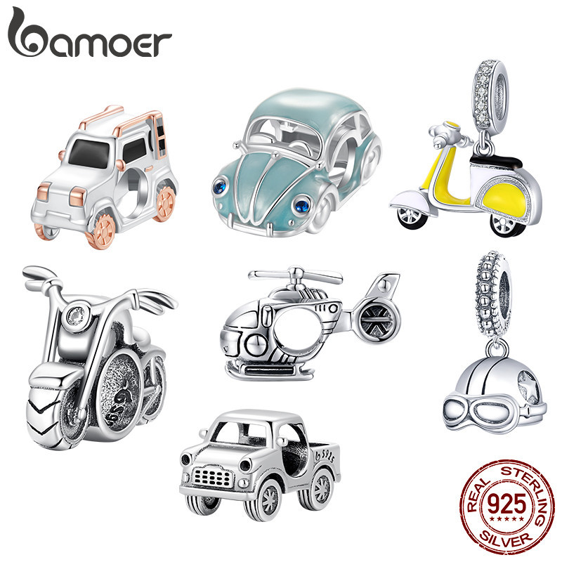 Bamoer 925 Sterling Sliver Charme De Fita Para Veículo Automóvel Série De Acessórios Pulseira em Oferta na Shopee