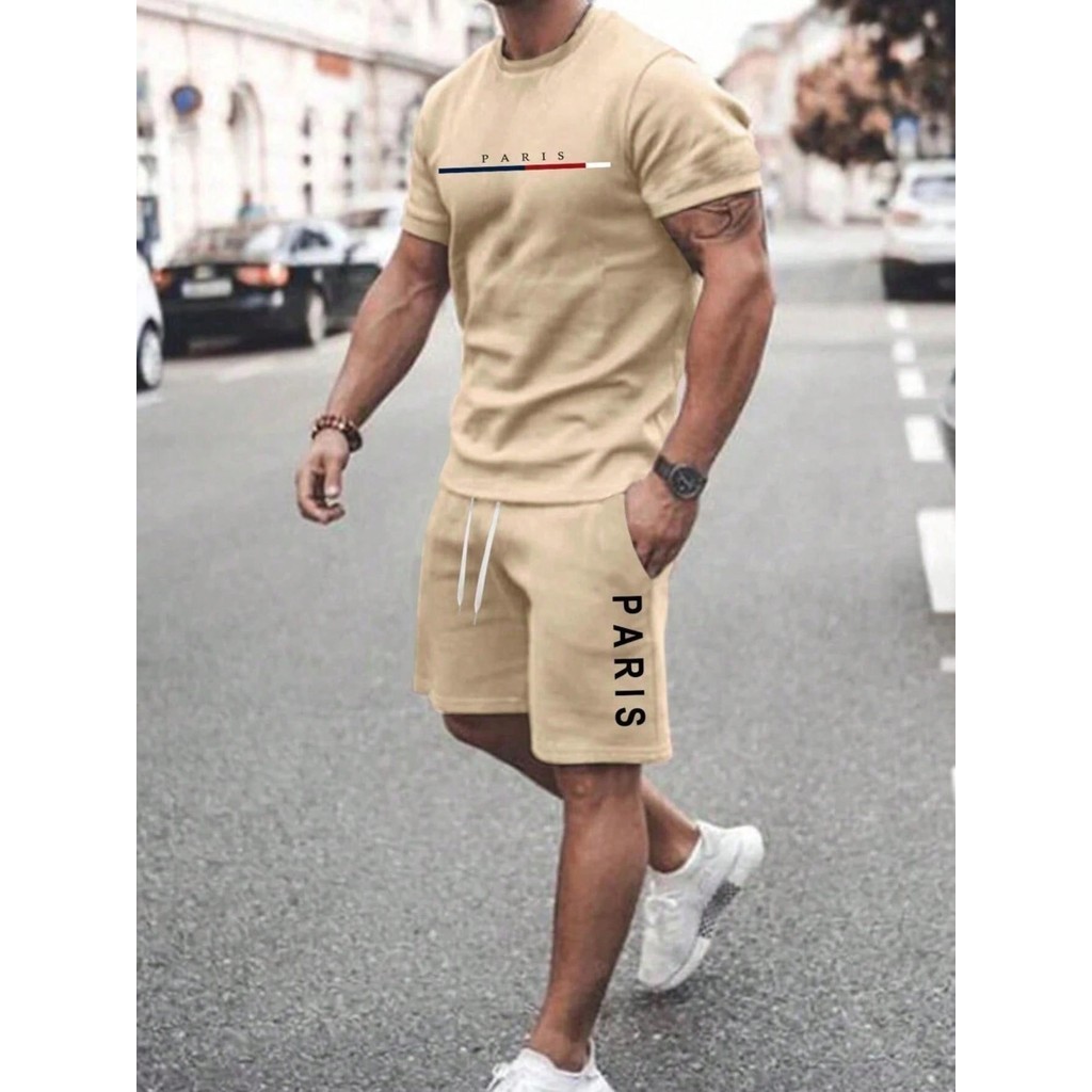 Conjunto masculino camiseta e short camiseta masculina e short masculino 217