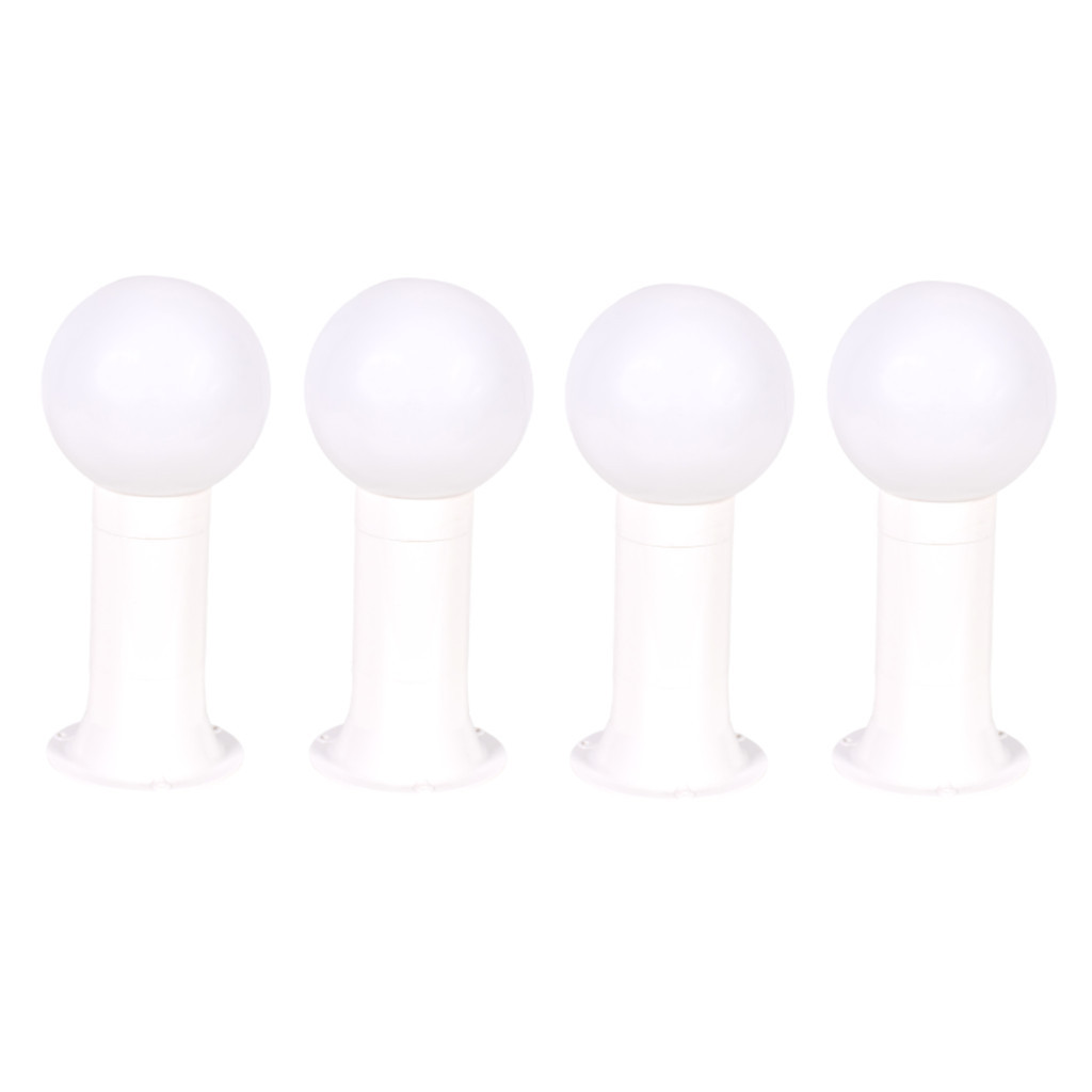Poste Balizador Luminária Globo Jardim 35cm Branco Kit 4