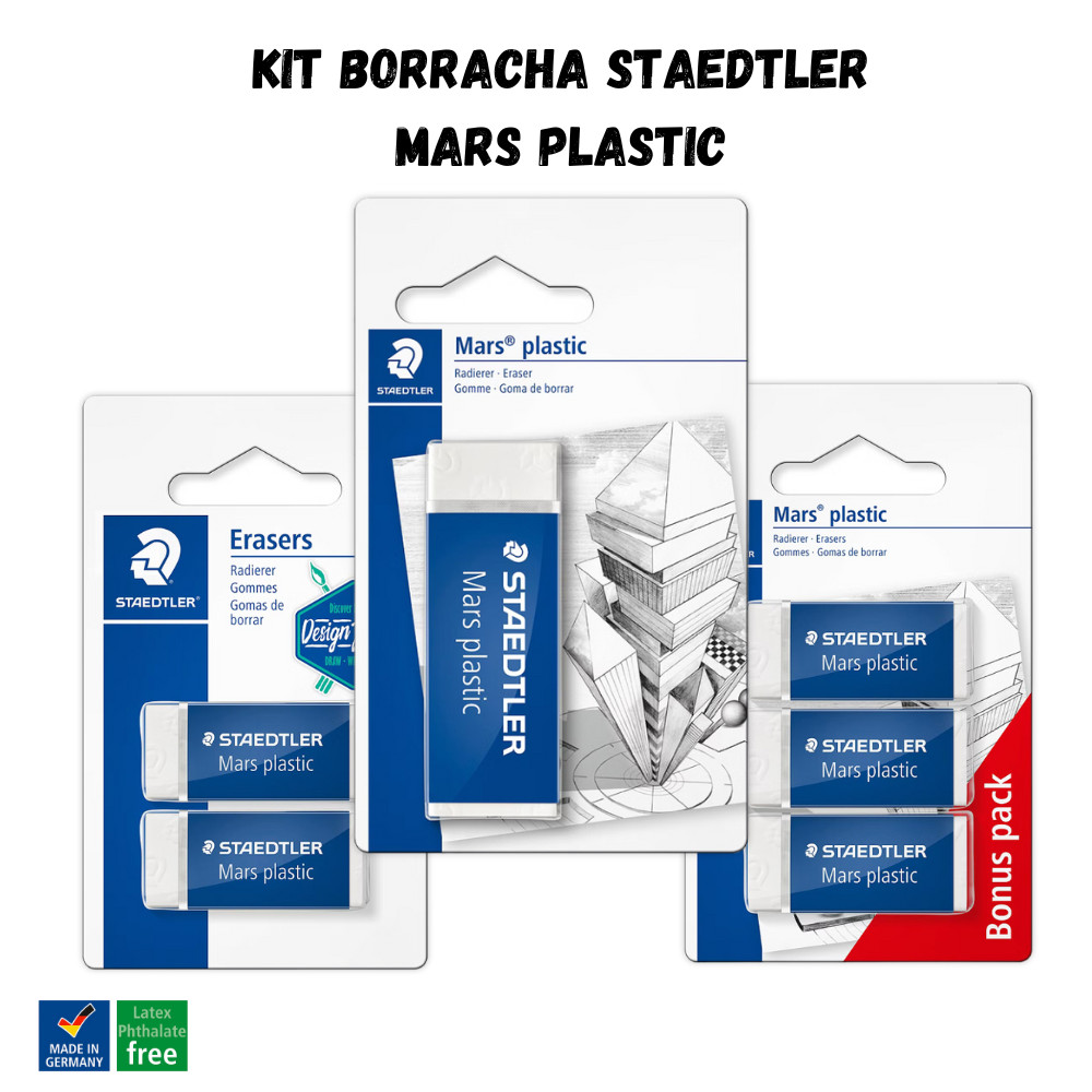 Kit Borracha Staedtler Mars Plastic em Oferta na Shopee