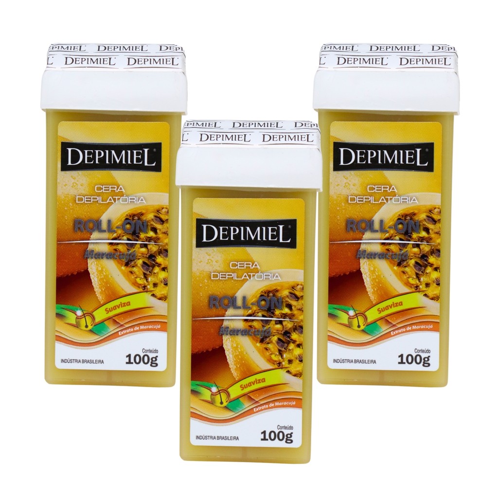 Kit 3 Ceras Roll-on Refil Depilatória Maracuja Depimiel em Oferta na Shopee