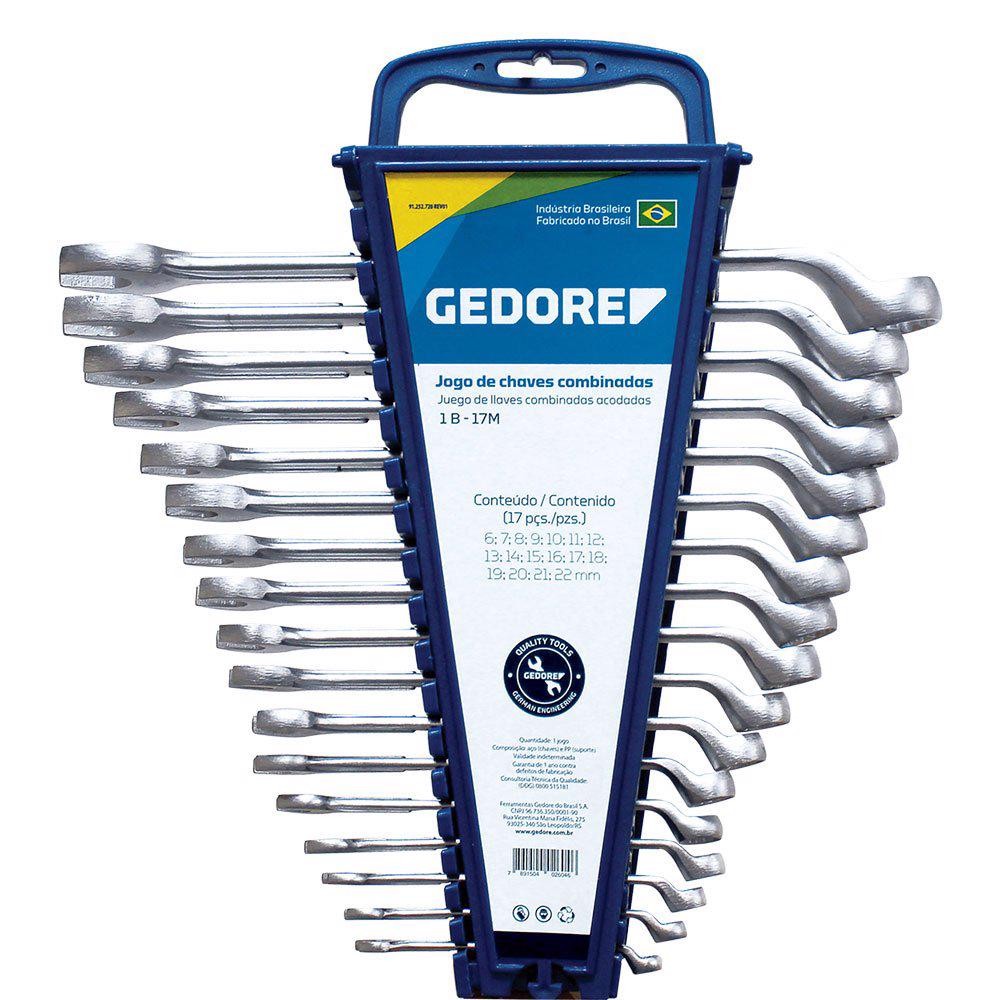 Jogo de Chaves Combinada 6 a 22MM com 17 Peças Vanadium 1B-17M GEDORE em Oferta na Shopee