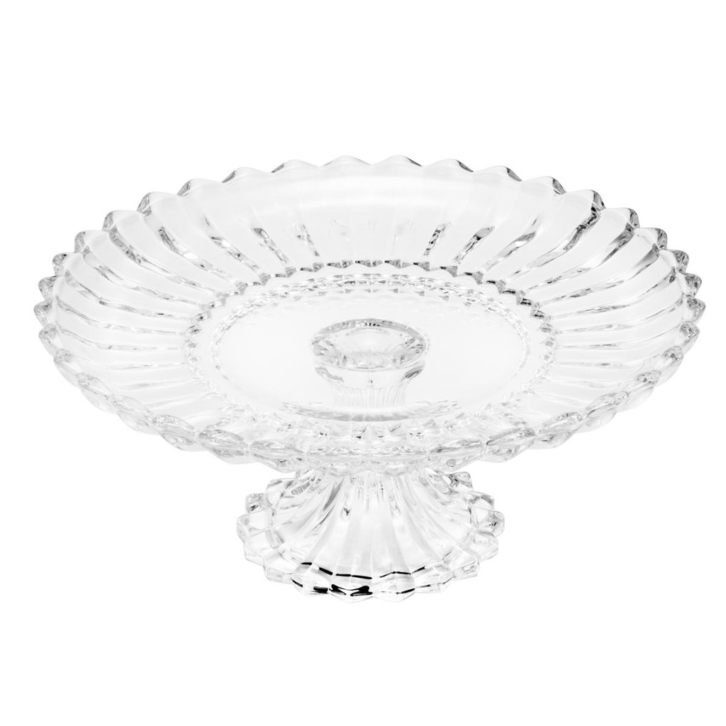 Prato para Bolo Wolff Geneva de Cristal com Pé 30cm x 13cm - Home & Living