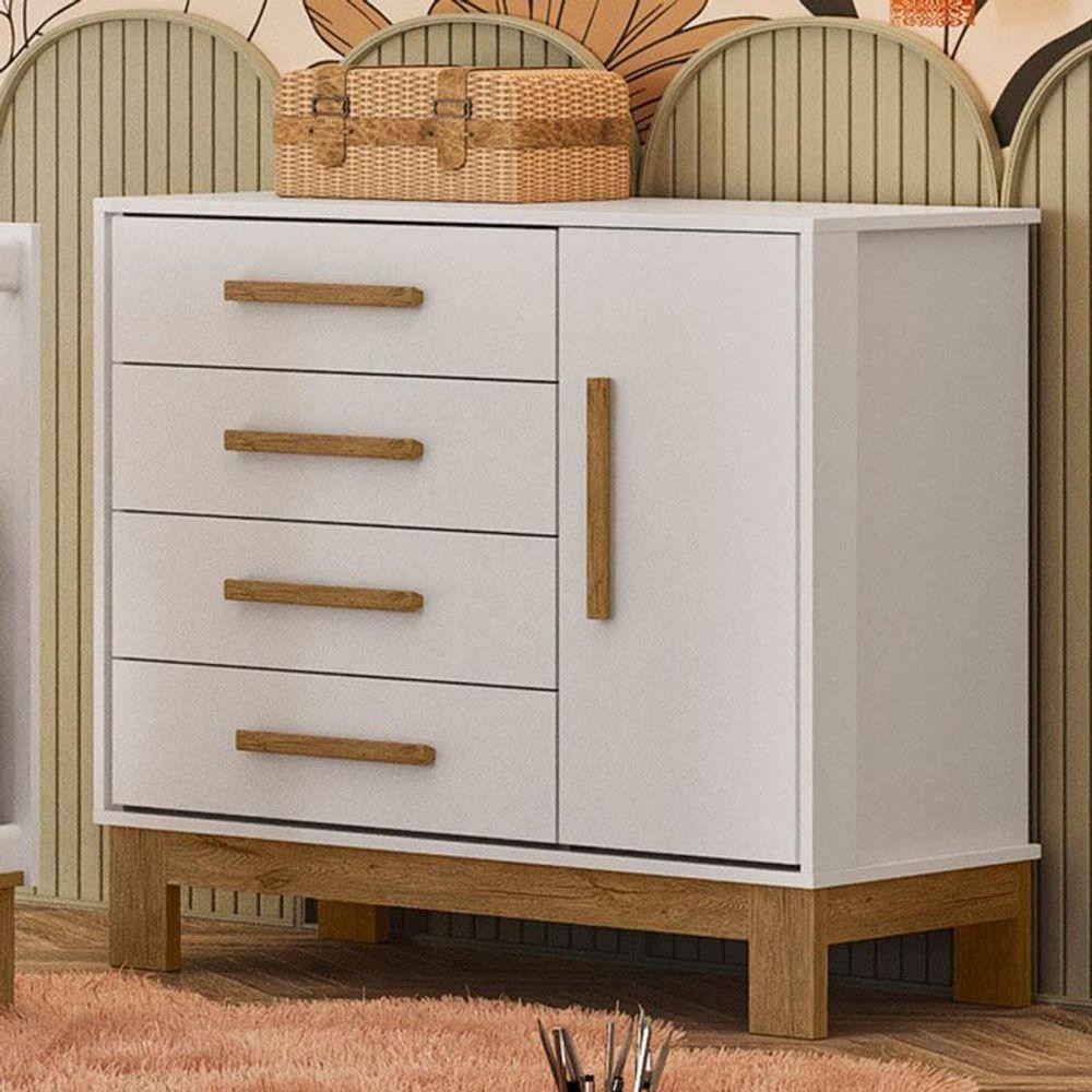 Cômoda Sapateira Q Encanto Slim 4355 Branco Acetinado Ambiente - Qmovi em Oferta na Shopee