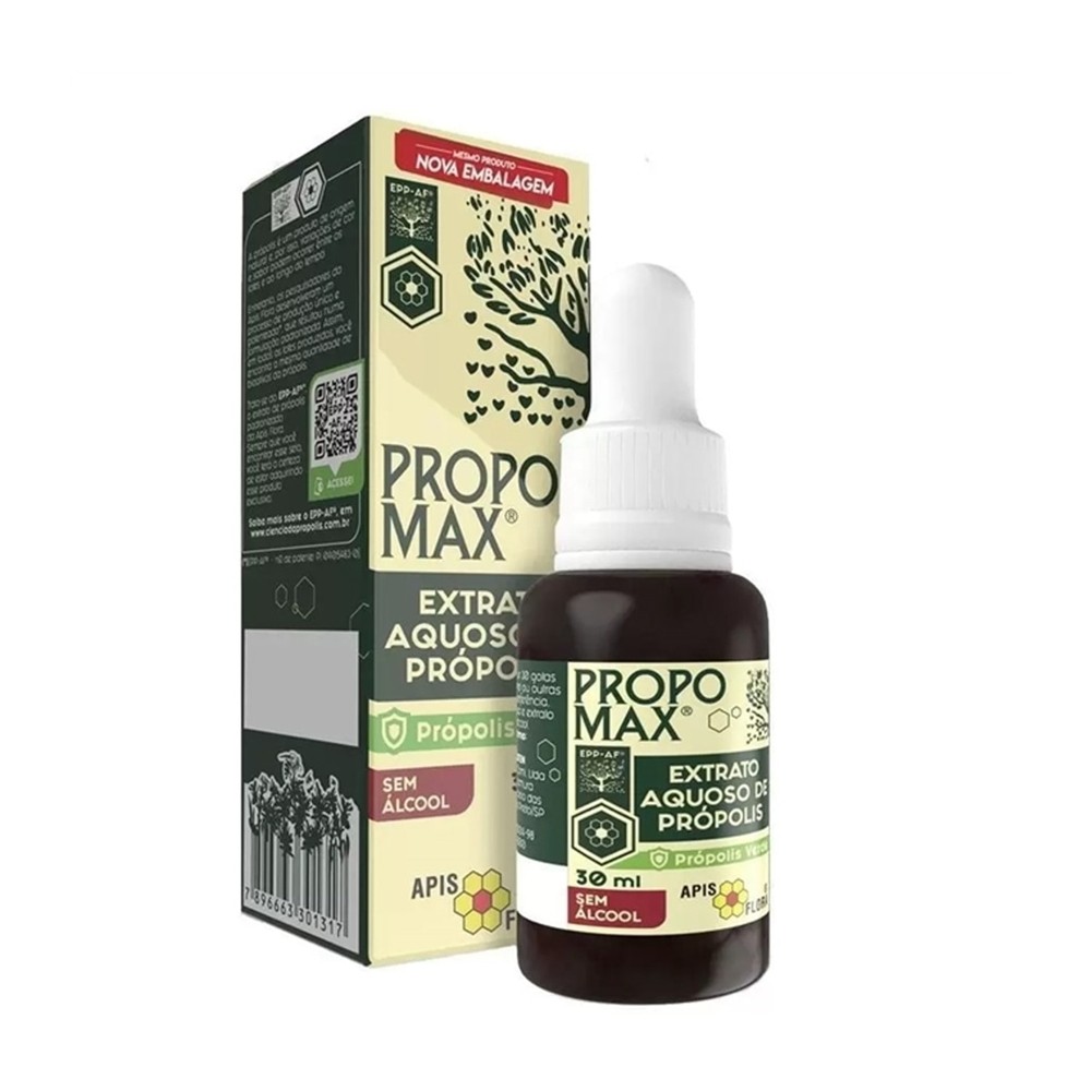 Propomax Apis Flora Extrato Aquoso de Propolis sem Alcool 30ml - Health