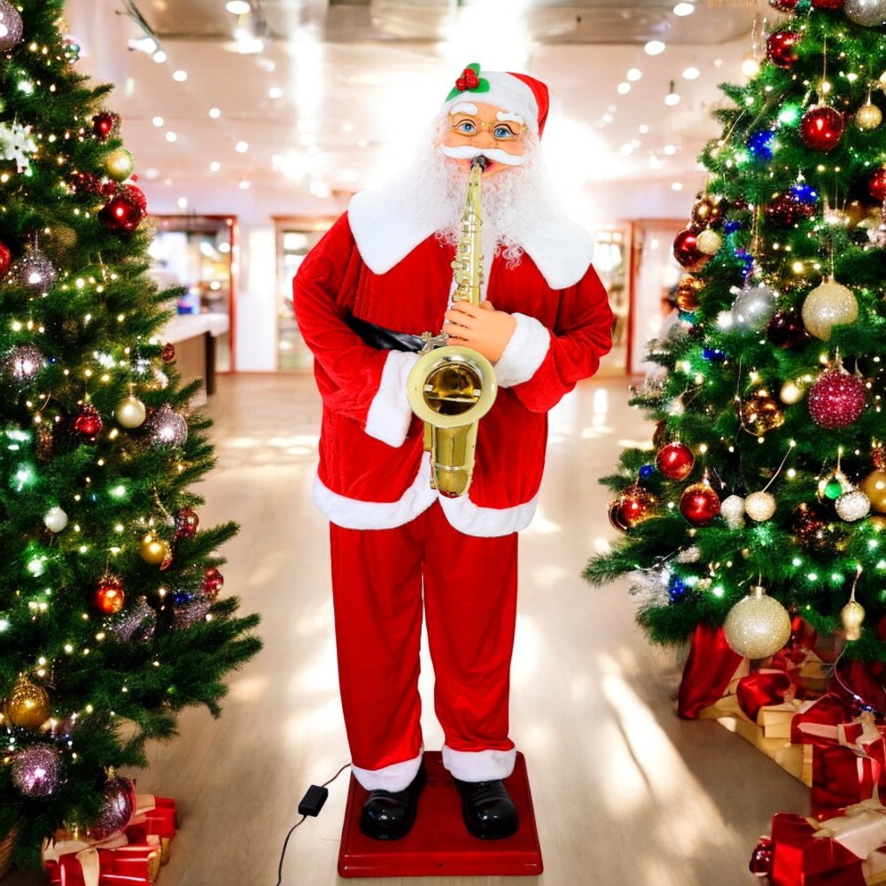 Papai Noel Musical com Saxofone Bivolt 1,80m Luxo decoração