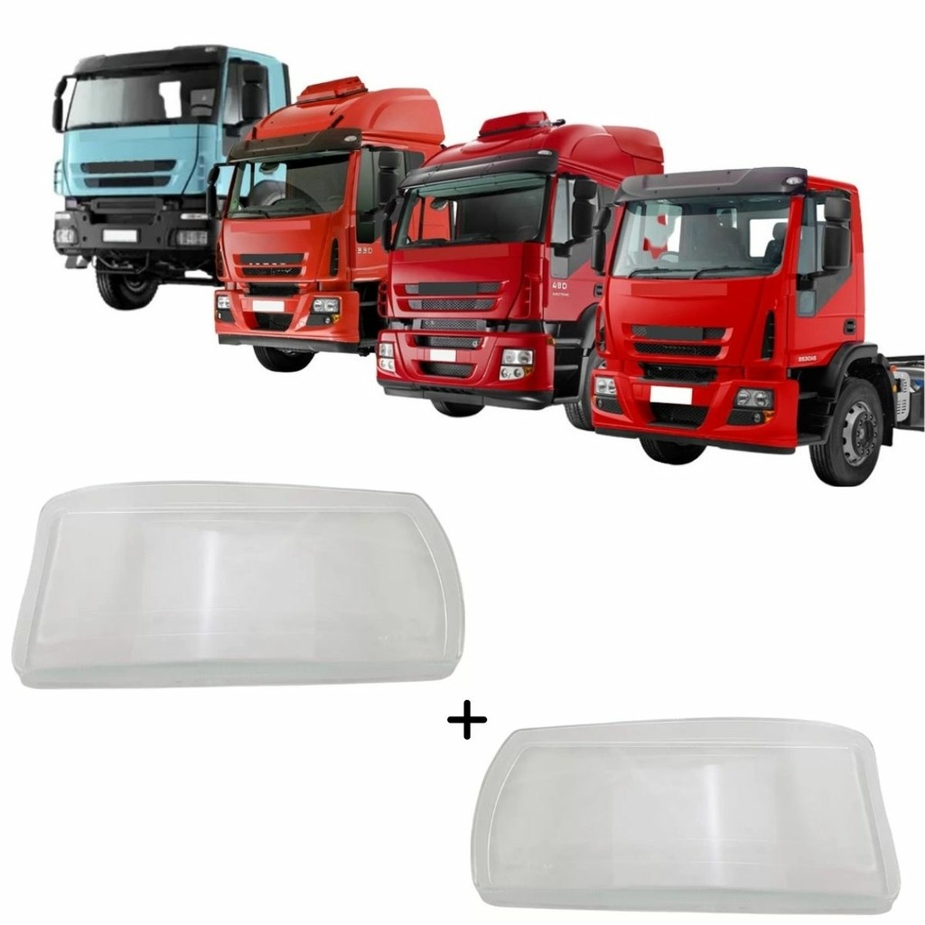 Par Lente Vidro Farol para Caminhão Iveco Stralis Tector Cursor Trakker