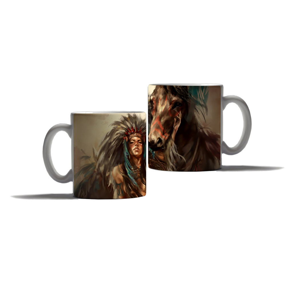 Caneca Personalizada Presente Índio Cacique Cocar Indigena 1