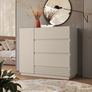 Cômoda Sapateira 1 Porta 4 Gavetas Samambaia CabeCasa MadeiraOriginals Off White em Oferta na Shopee