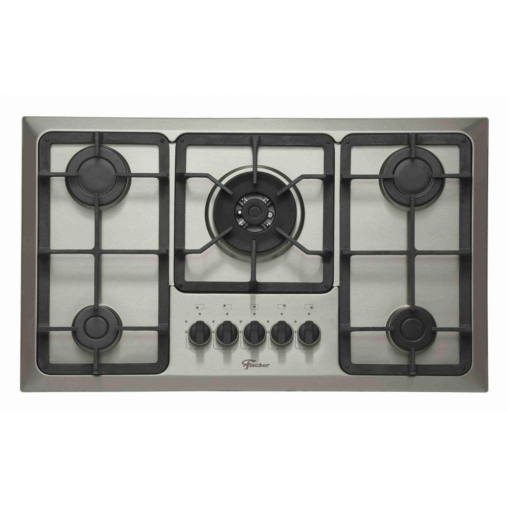 Cooktop A Gás Fischer 5 Bocas Tripla Chama Infinity Com Trempe De Ferro Fundido Mesa Inox 23678-5412 Bivolt em Oferta na Shopee