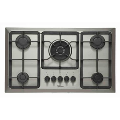 Cooktop A Gás Fischer 5 Bocas Tripla Chama Infinity Com Trempe De Ferro Fundido Mesa Inox 23678-5412 Bivolt