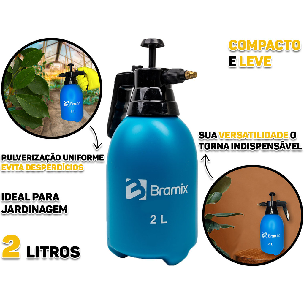 Pulverizador Manual Plástico Borrifador Bico Com Jato Ajustável 2 Litros Plantas Orta Regador Bramix em Oferta na Shopee