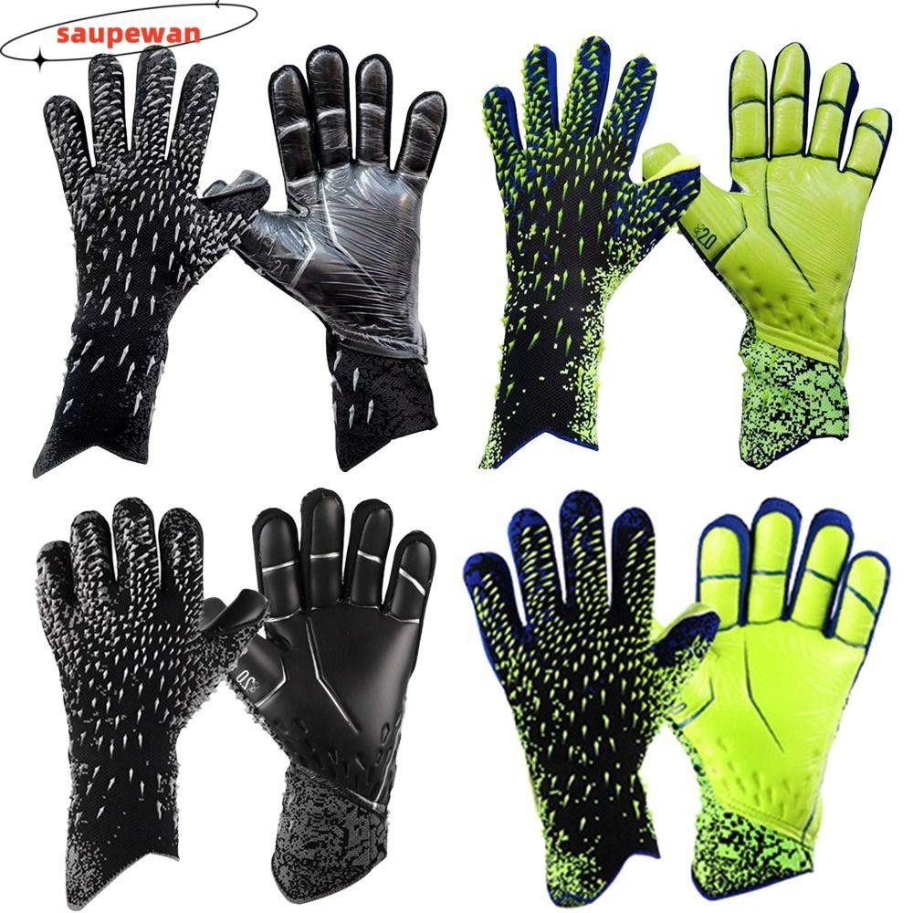 Luvas De Futebol SAUPEWAN Adolescente Profissional Adulto Espessado Com Grip Forte