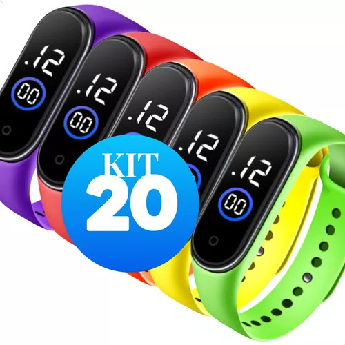 KIT 20 Relógio Digital Aprova Agua Led kit com 10-30 Relógios Digital Bracelete Led Sport kit com 10