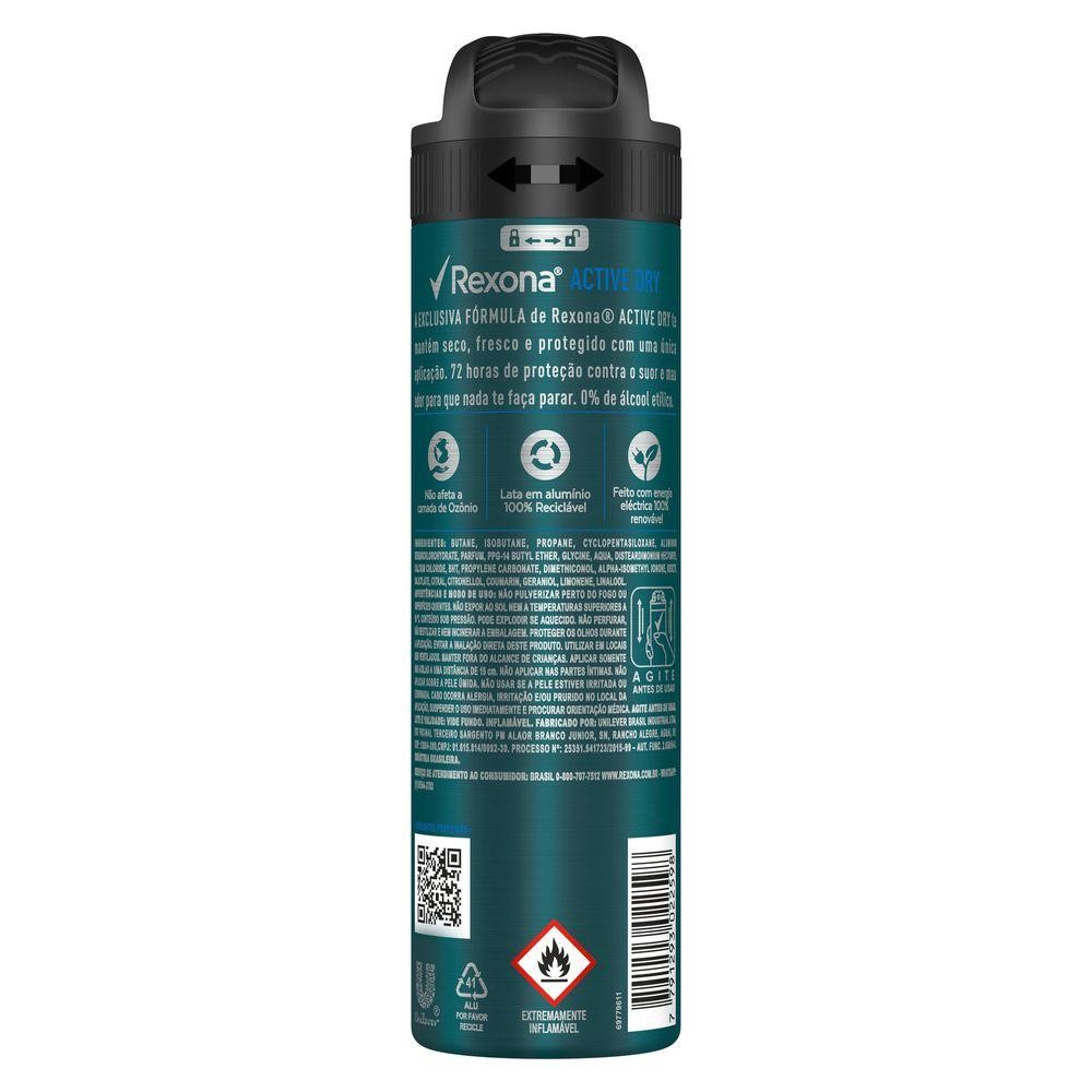 Detalhes do Kit 4 Desodorantes Rexona Men Aerossol Antitranspirante Active 150ml