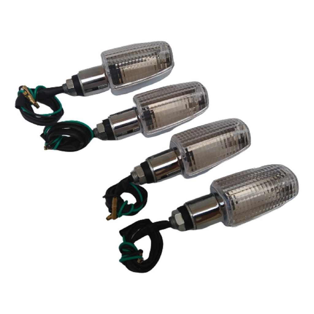 4 Seta Mini Pisca Cromado Cg Titan 125/150 Lente Cristal Gvs em Oferta na Shopee