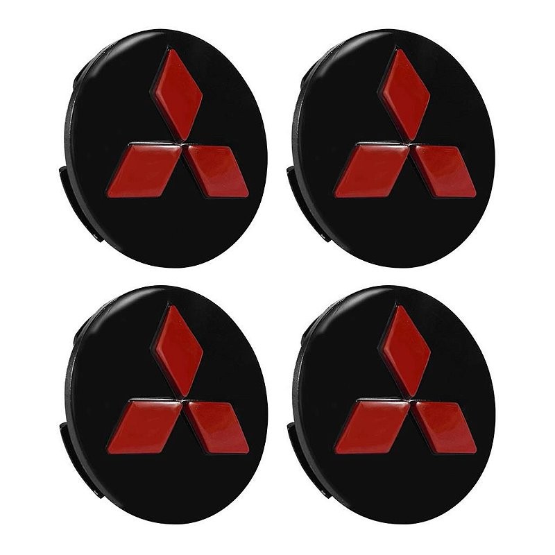 Kit Calotinha Roda Mitsubishi Asx Lancer Preta Vermelho 60mm