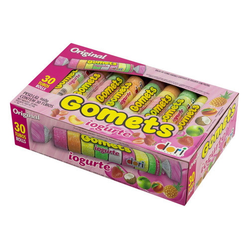 Bala de Goma Tubo Gomets Iogurte Dori Caixa 30 Unidades De 32g