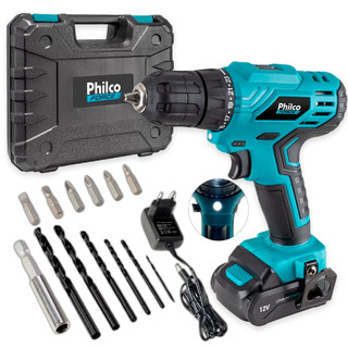 Furadeira Parafusadeira Sem Fio De 10mm Philco Ppf12m 12v + Acessório 110v/220v em Oferta na Shopee