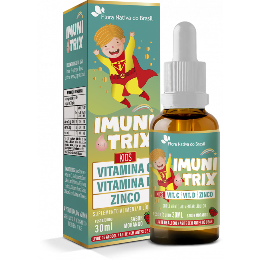 IMUNITRIX Kids Vitamina C + Vitamina D + Zinco 30ml Sabor Morango