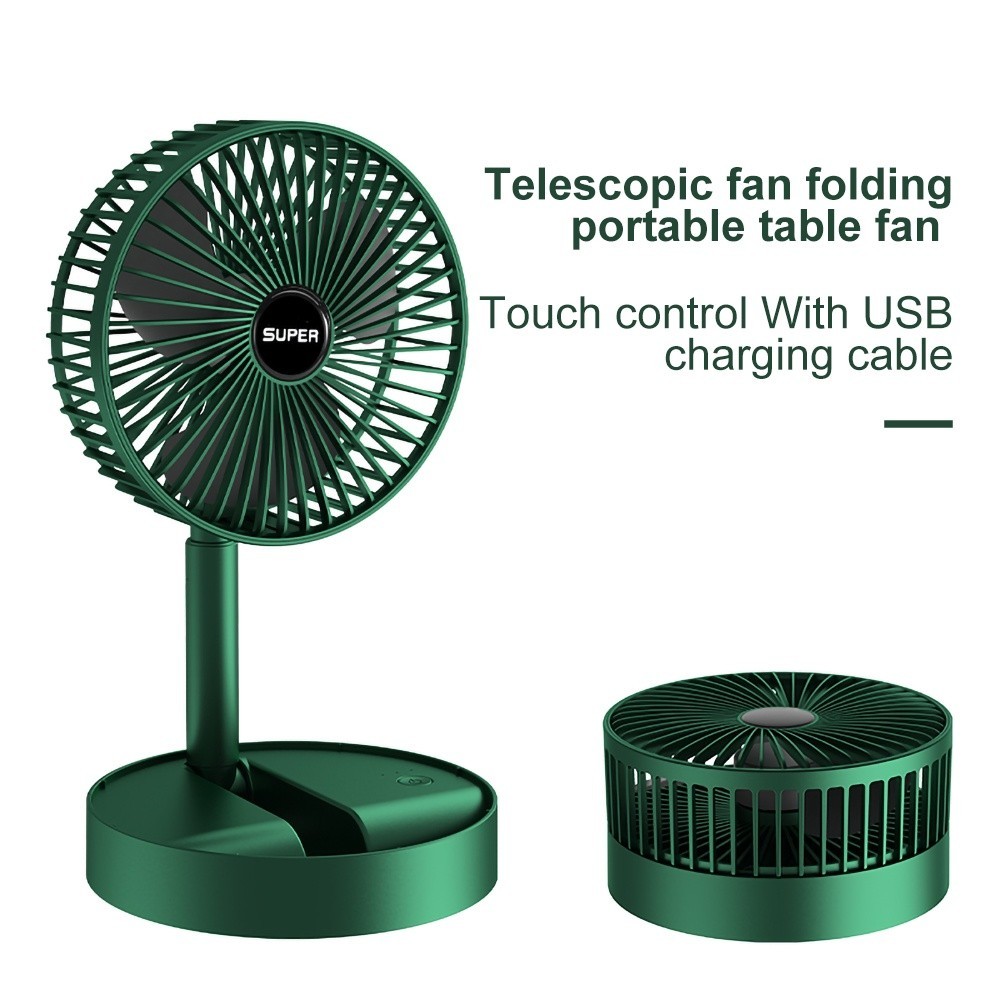 Ventilador dobrável portátil 180 graus ajustável doméstico retrátil USB recarregável retrátil baixo ruído mini