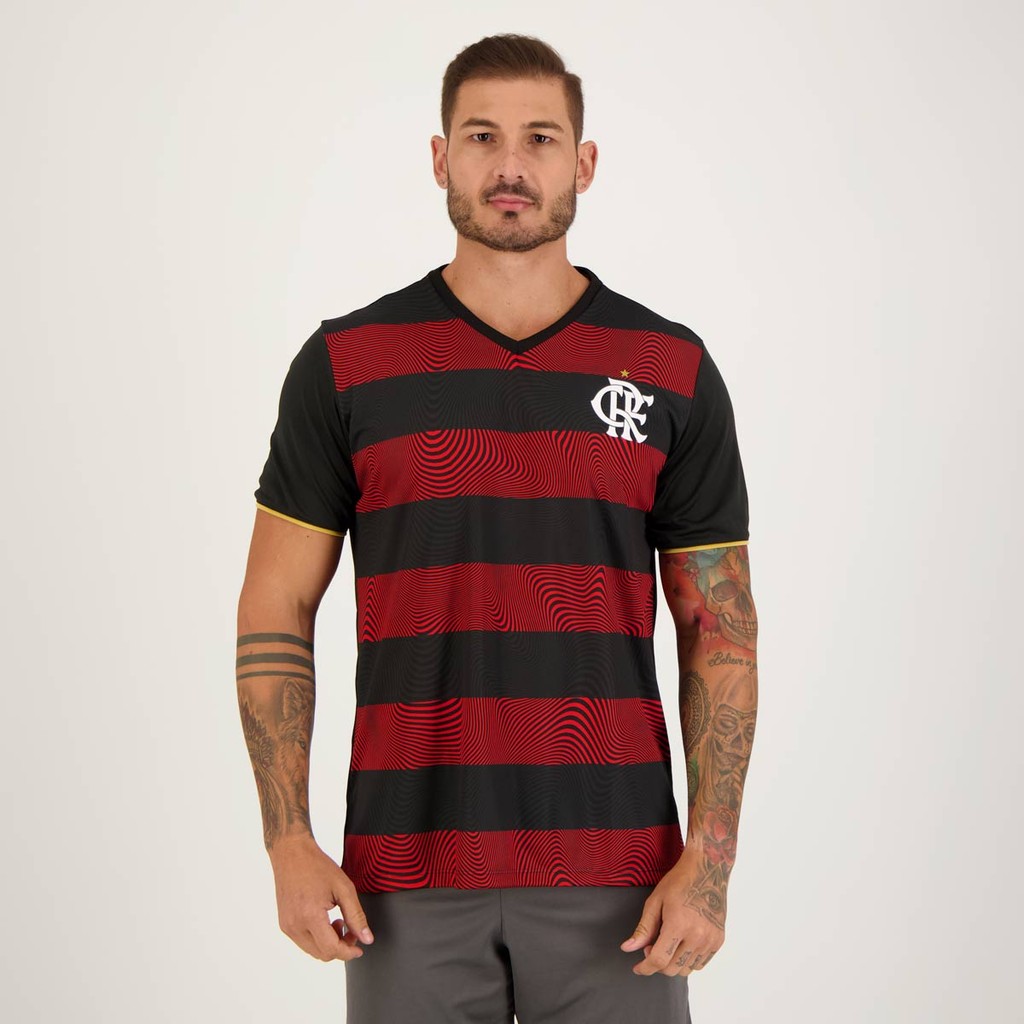 Camisa Flamengo Brains Vermelha e Preta - Sports & Outdoors