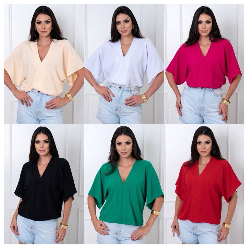 Blusa feminino  tecido duna C-1 em Oferta na Shopee