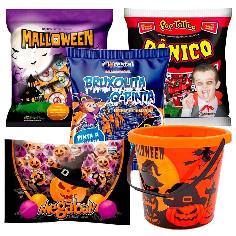 Kit Halloween - Balde + Doces