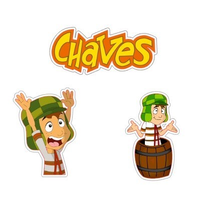 100 adesivos apliques CHAVES  Toppers Tags Tubetes Docinhos Festa Enfeites para Aniversário lembrancinha e lembrancinhas tag adesivo aplique