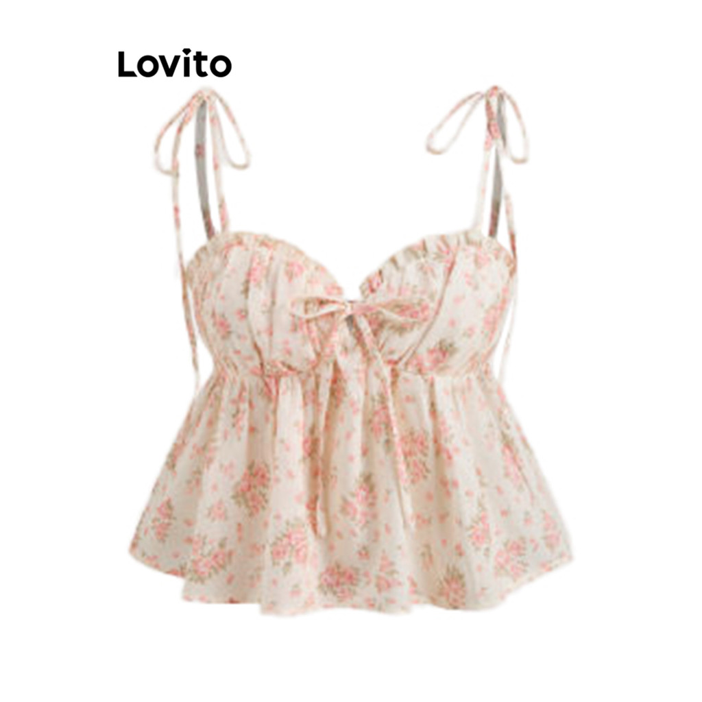 Lovito Regata Casual Ditsy Floral Com Cadarço Regata Feminina L104ED016 - Women Clothes