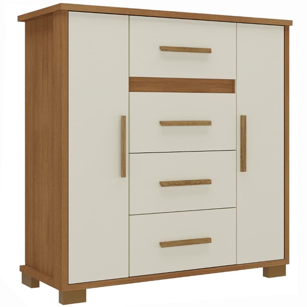 Cômoda Rodial Kyra CO2436 2 Portas 4 Gavetas 118x116x41cm em Oferta na Shopee