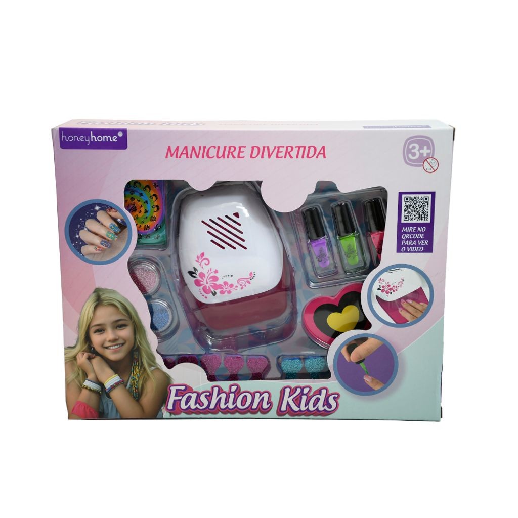 Conjunto Manicure Divertida Infantil Fashion Kids Pvc 9 Peças LM2178 - honeyhome em Oferta na Shopee